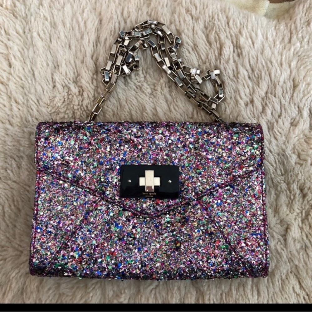 Kate Spade Moonlit Soiree Glitter Pink Handbag Cross Body - Picture 3 of 11